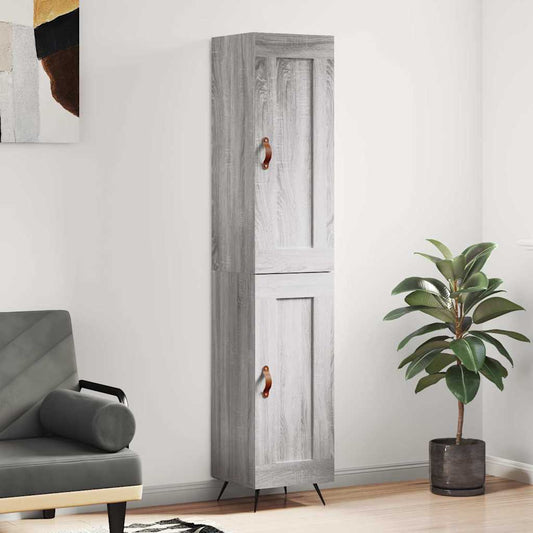 Highboard Grey Sonoma 34.5x34x180 cm Engineered Wood