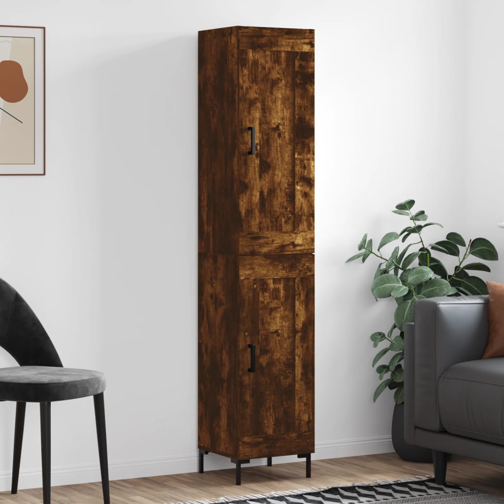 Highboard Smoked Oak 34.5x34x180 cm Engineered Wood