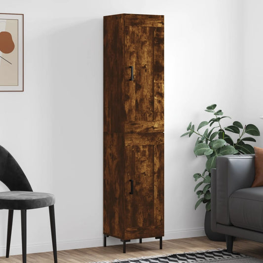 Highboard Smoked Oak 34.5x34x180 cm Engineered Wood