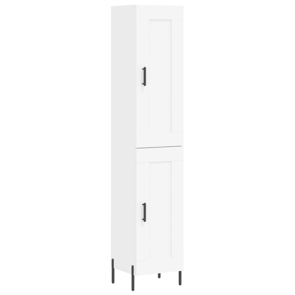 Highboard White 34,5x34x180 cm Engineered Wood