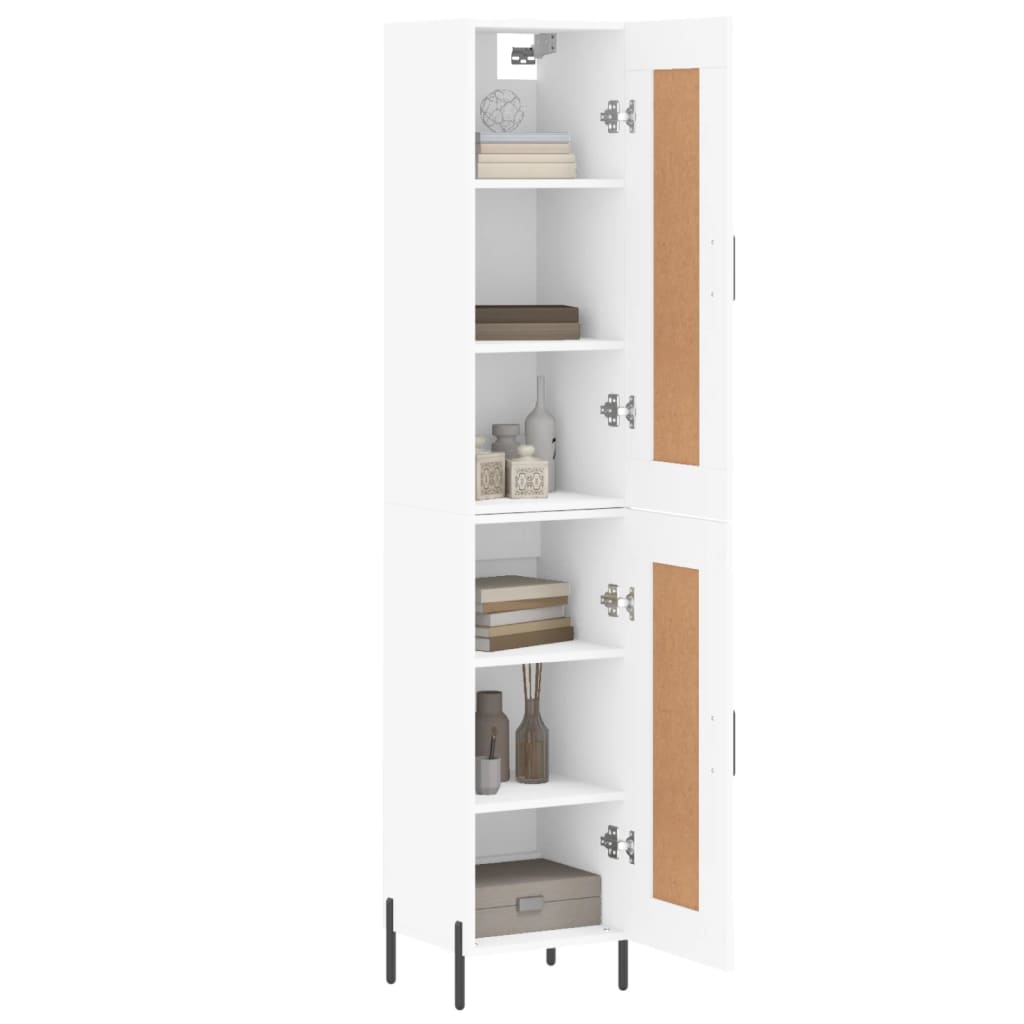 Highboard White 34,5x34x180 cm Engineered Wood