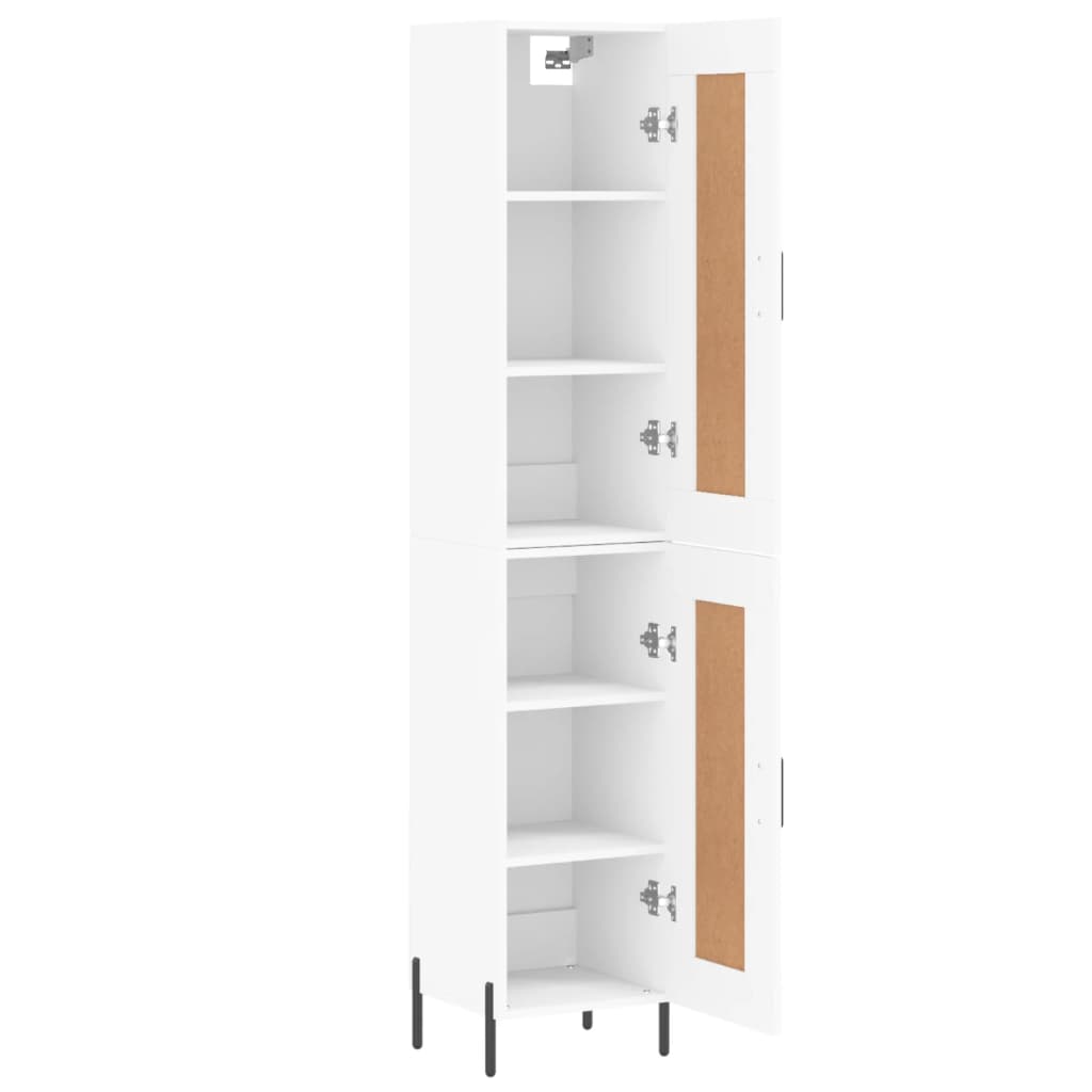 Highboard White 34,5x34x180 cm Engineered Wood