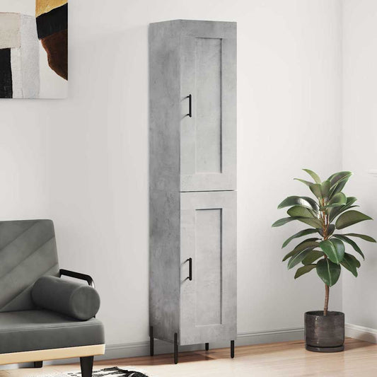 Highboard Concrete Grey 34,5x34x180 cm Engineered Wood