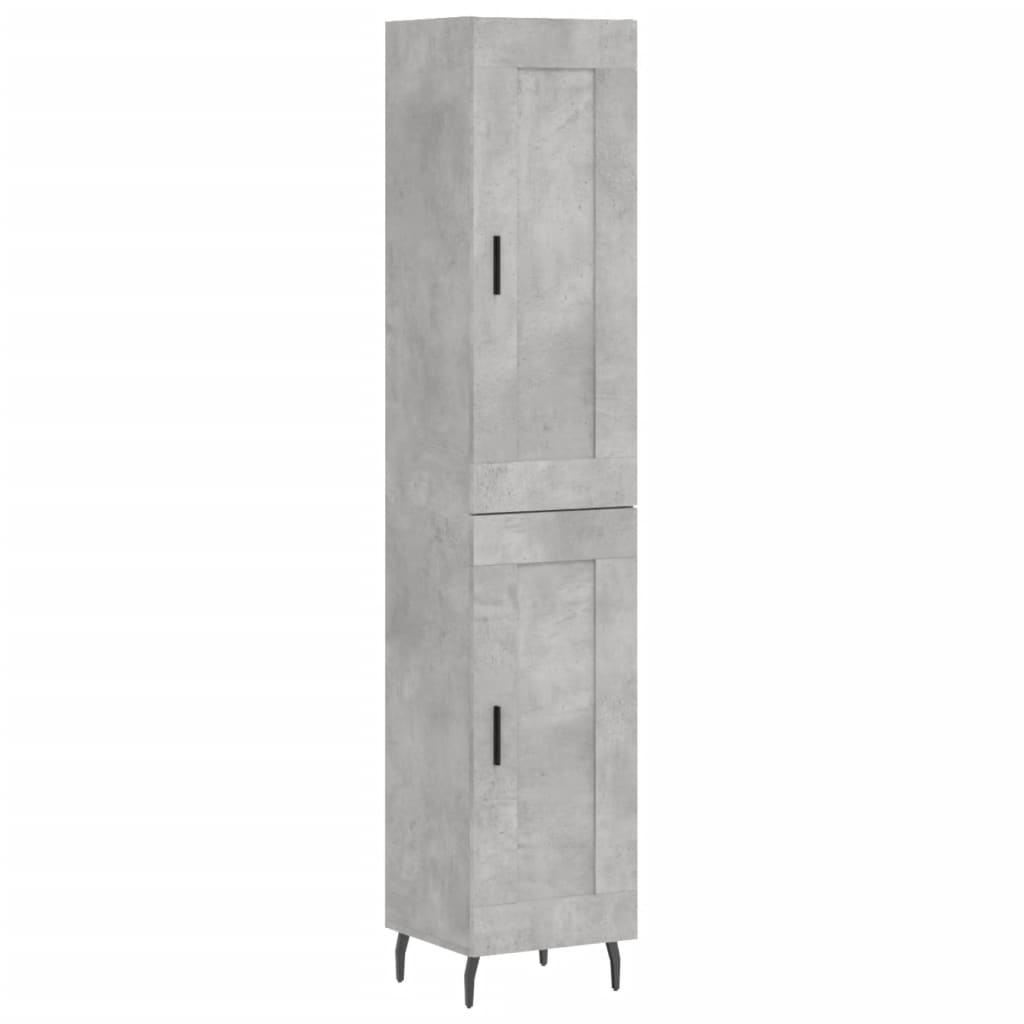 Highboard Concrete Grey 34,5x34x180 cm Engineered Wood