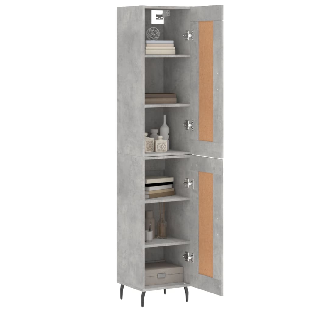 Highboard Concrete Grey 34,5x34x180 cm Engineered Wood
