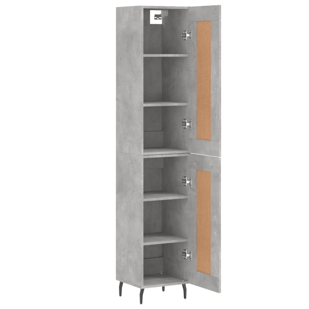 Highboard Concrete Grey 34,5x34x180 cm Engineered Wood