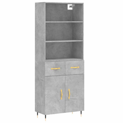 Highboard Concrete Grey 69,5x34x180 cm Engineered Wood