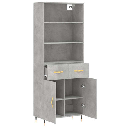 Highboard Concrete Grey 69,5x34x180 cm Engineered Wood