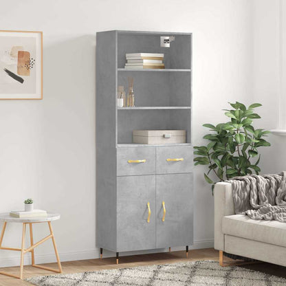 Highboard Concrete Grey 69,5x34x180 cm Engineered Wood