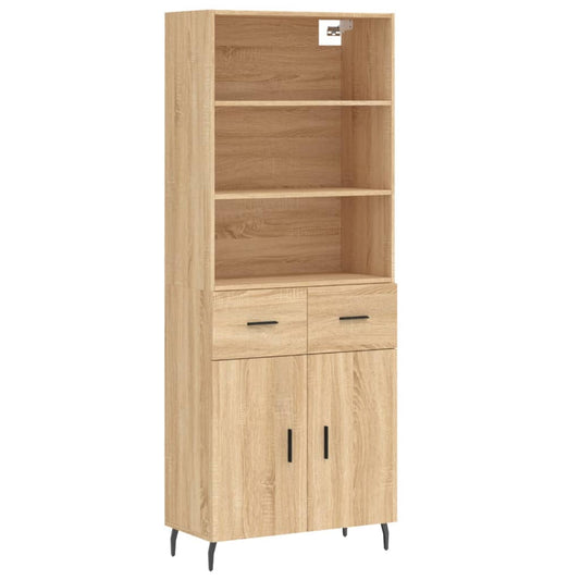 Highboard Sonoma Oak 69.5x34x180 cm Engineered Wood