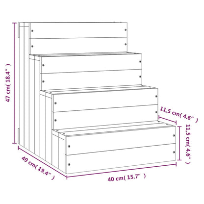 Pet Stair Honey Brown 40x49x47 cm Solid Wood Pine