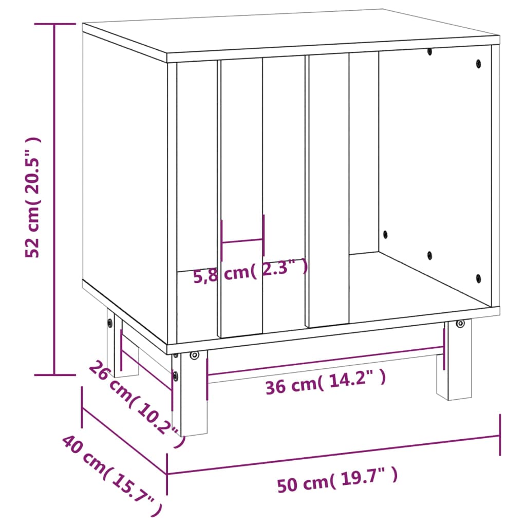 Dog House Grey 50x40x52 cm Solid Wood Pine