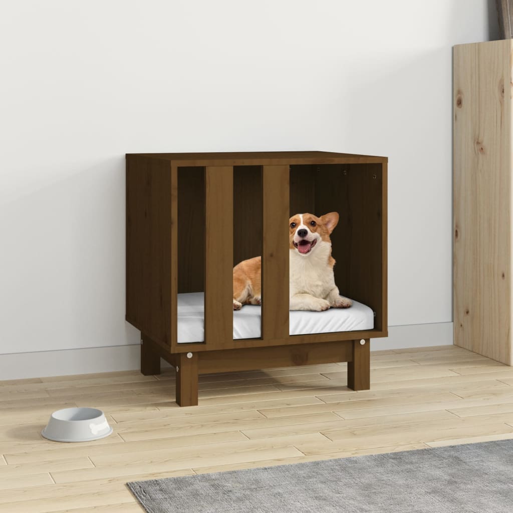 Dog House Honey Brown 50x40x52 cm Solid Wood Pine