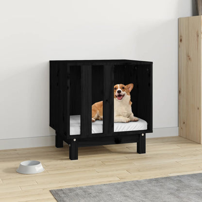 Dog House Black 50x40x52 cm Solid Wood Pine