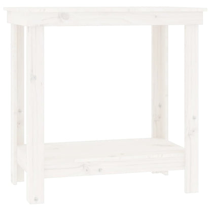 Work Bench White 80x50x80 cm Solid Wood Pine