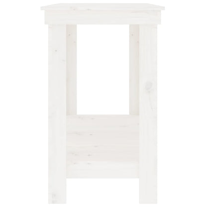 Work Bench White 140x50x80 cm Solid Wood Pine