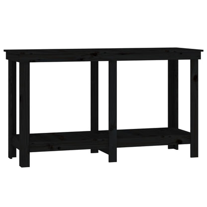 Work Bench Black 140x50x80 cm Solid Wood Pine