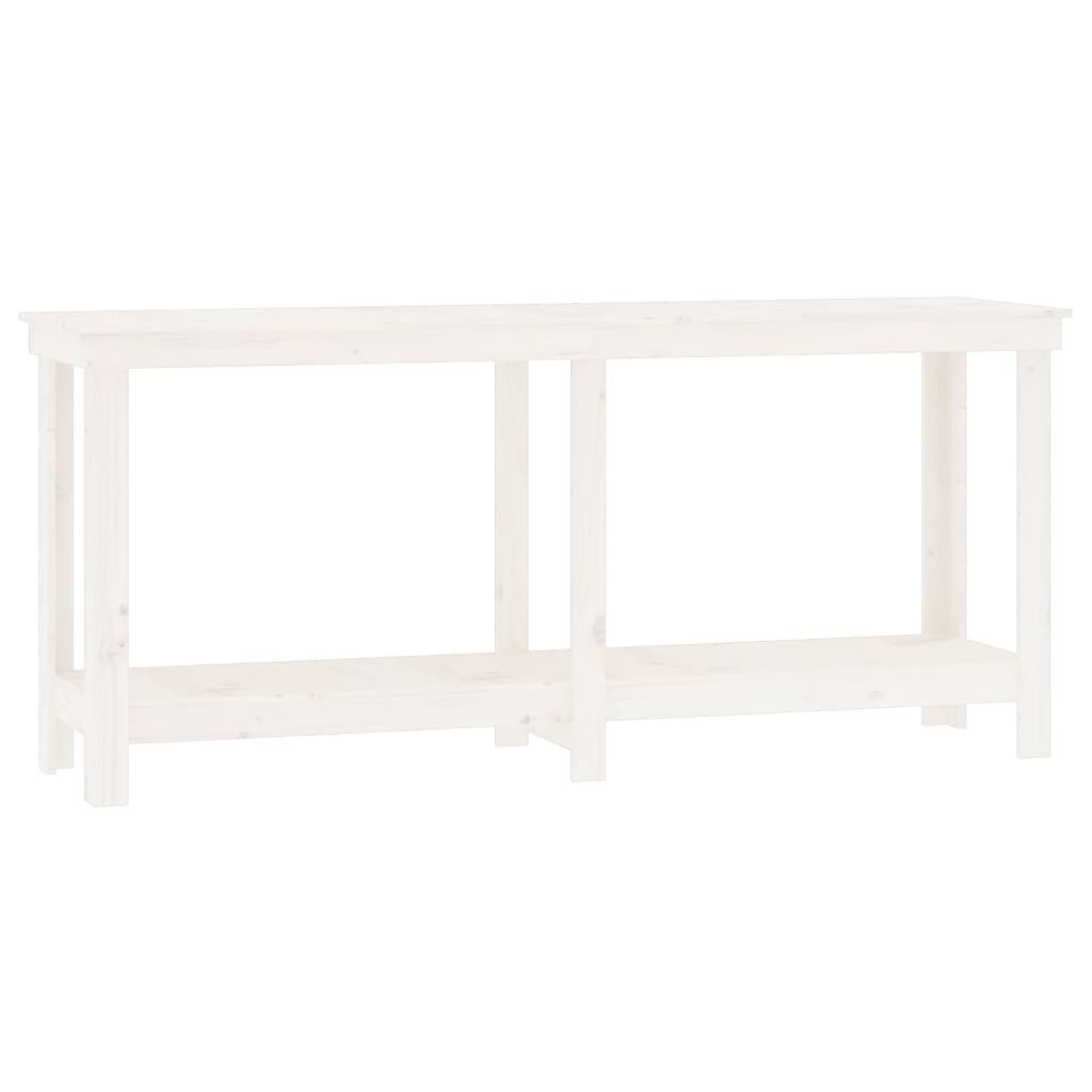 Work Bench White 180x50x80 cm Solid Wood Pine