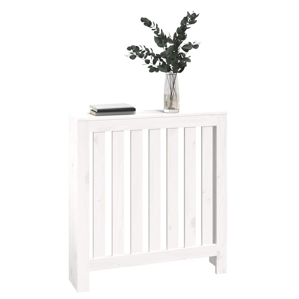 Radiator Cover White 79.5x19x84 cm Solid Wood Pine