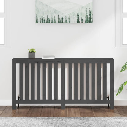 Radiator Cover Grey 169x19x84 cm Solid Wood Pine