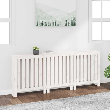 Radiator Cover White 210x21x85 cm Solid Wood Pine