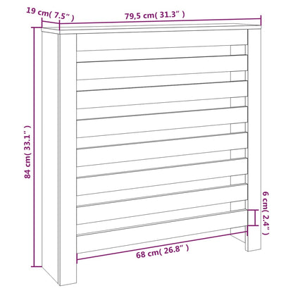 Radiator Cover White 79.5x19x84 cm Solid Wood Pine