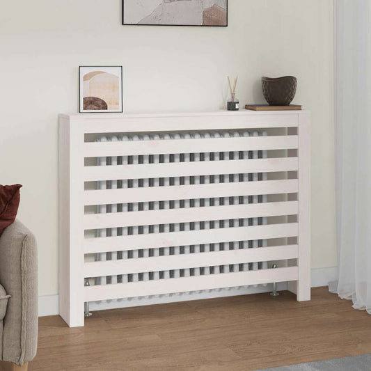 Radiator Cover White 108.5x19x84 cm Solid Wood Pine