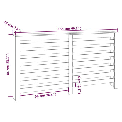 Radiator Cover 153x19x84 cm Solid Wood Pine