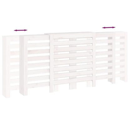 Radiator Cover White 210x21x85 cm Solid Wood Pine