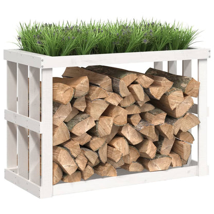 Outdoor Log Holder White 108x52x74 cm Solid Wood Pine