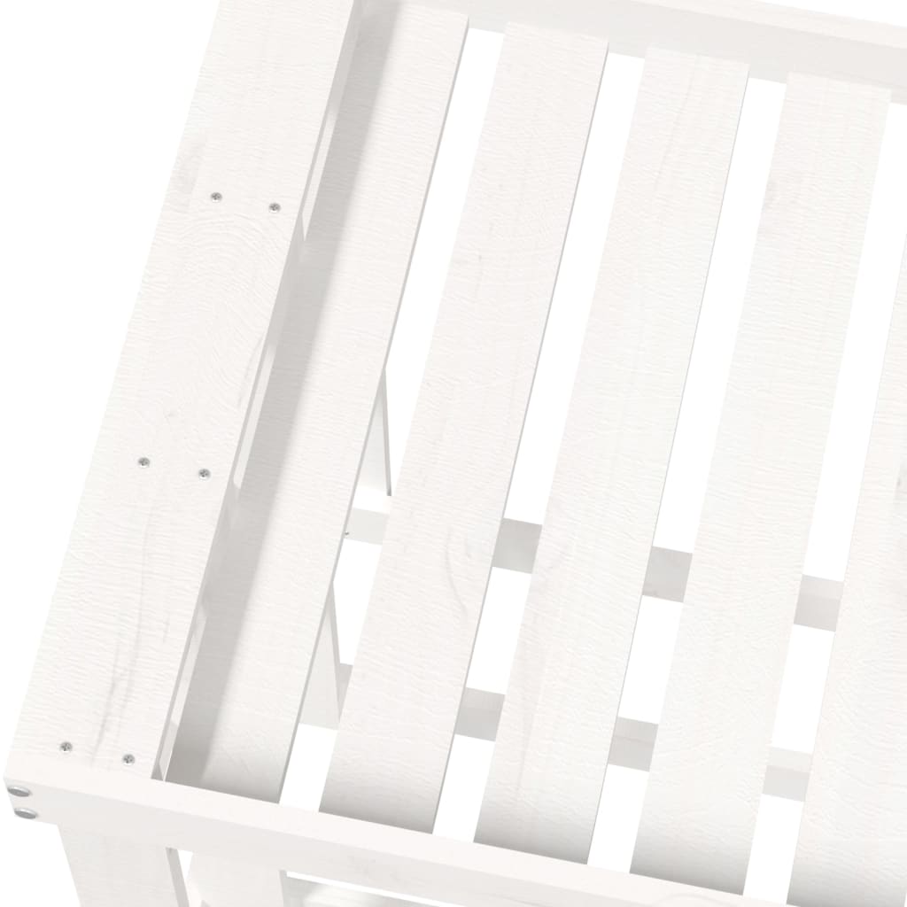 Outdoor Log Holder White 108x52x74 cm Solid Wood Pine
