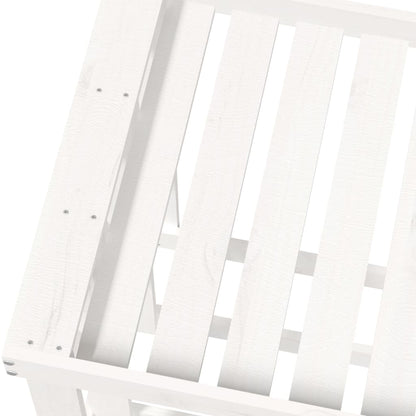 Outdoor Log Holder White 108x52x74 cm Solid Wood Pine