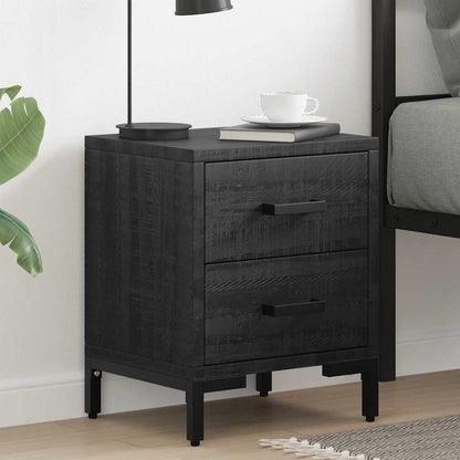Bedside Cabinets 2 pcs Black 36x30x45 cm Solid Wood Pine