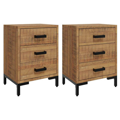 Bedside Cabinets 2 pcs 40x30x55 cm Solid Wood Pine