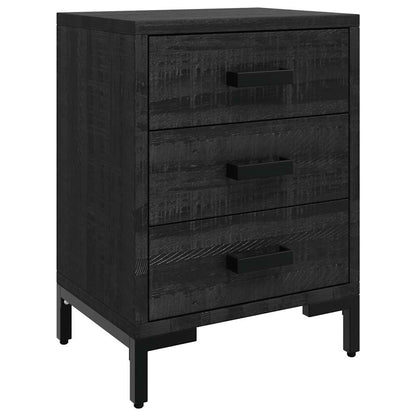 Bedside Cabinets 2 pcs Black 40x30x55 cm Solid Wood Pine