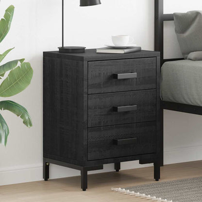Bedside Cabinets 2 pcs Black 40x30x55 cm Solid Wood Pine