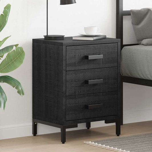 Bedside Cabinets 2 pcs Black 40x30x55 cm Solid Wood Pine