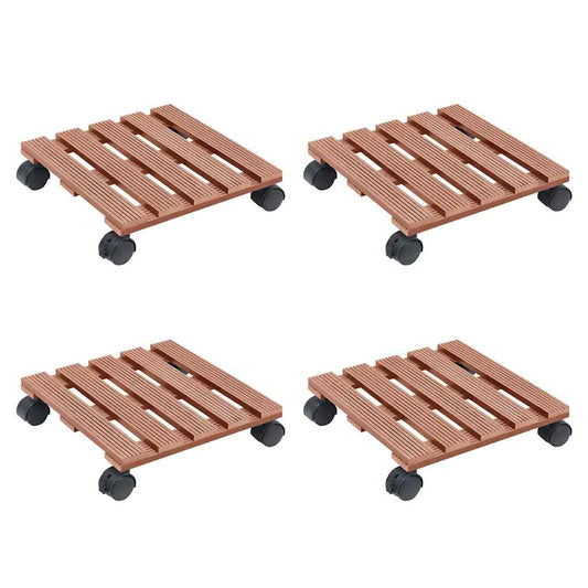 Plant Trolleys 4 pcs Brown 30x30x7,5 cm WPC