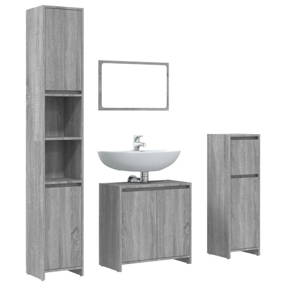 4 Piece Bathroom Furniture Set Grey Sonoma Engineered Wood