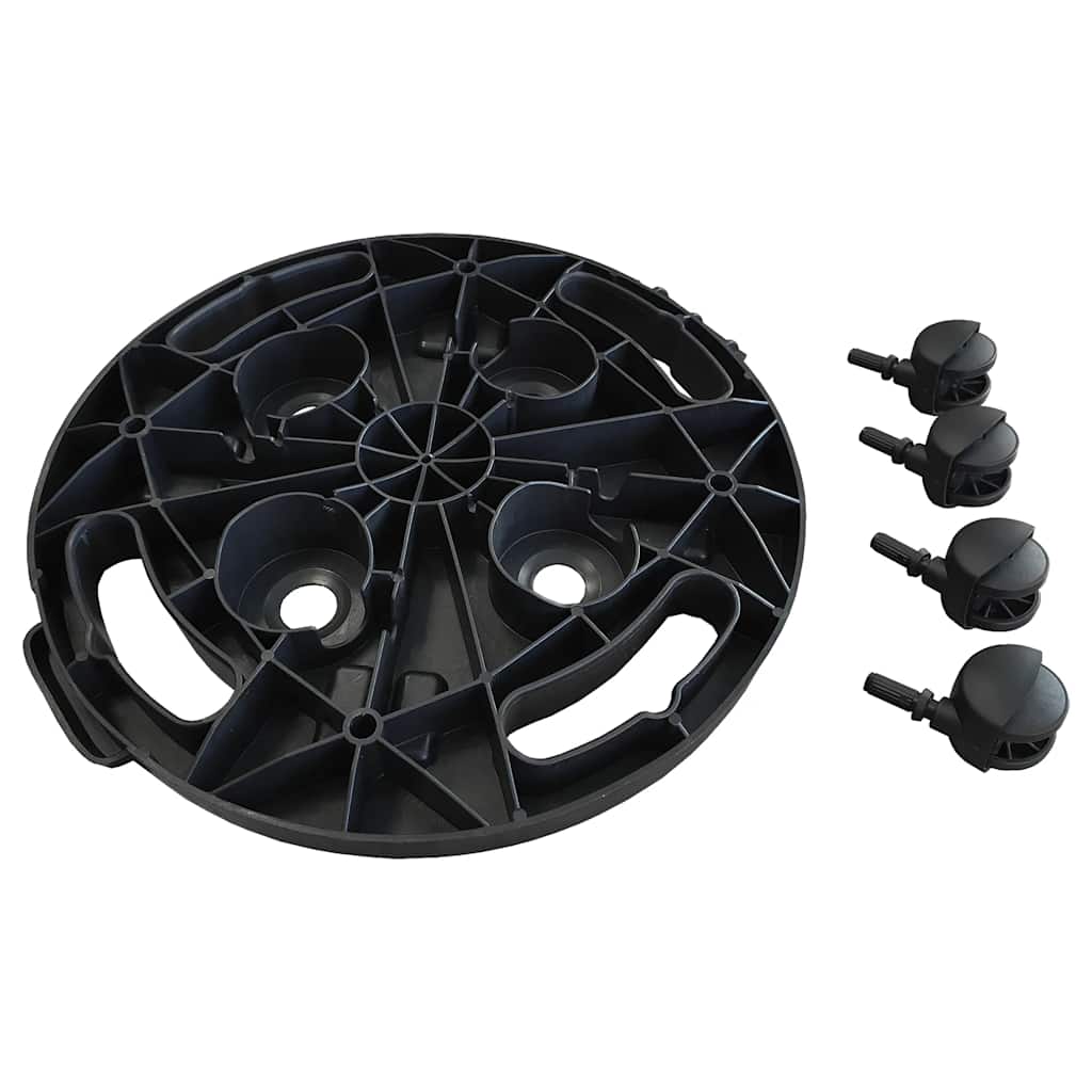 Plant Trolleys with Wheels 3 pcs Diameter 30 cm Black 170 kg