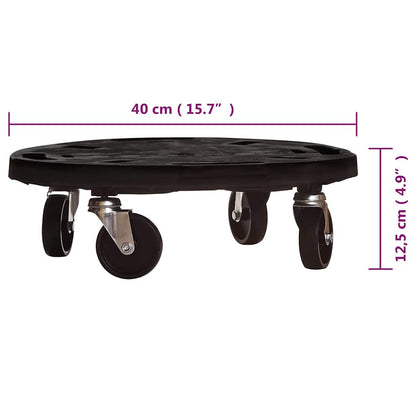 Plant Trolleys with Wheels 5 pcs Diameter 40 cm Black 275 kg