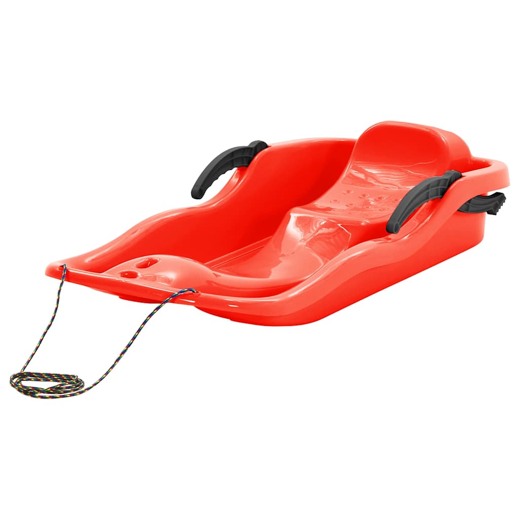 93714 vidaXL Sledge with Brakes Red 87x40x18 cm Polypropylene