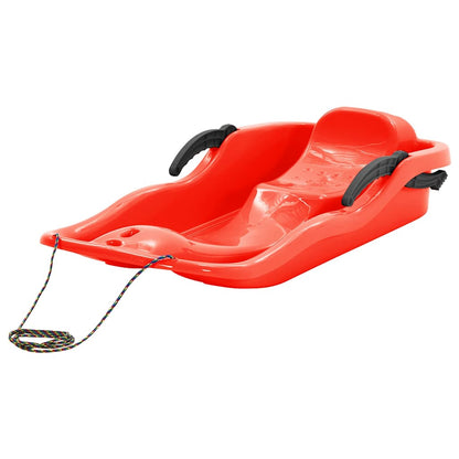 93714 vidaXL Sledge with Brakes Red 87x40x18 cm Polypropylene