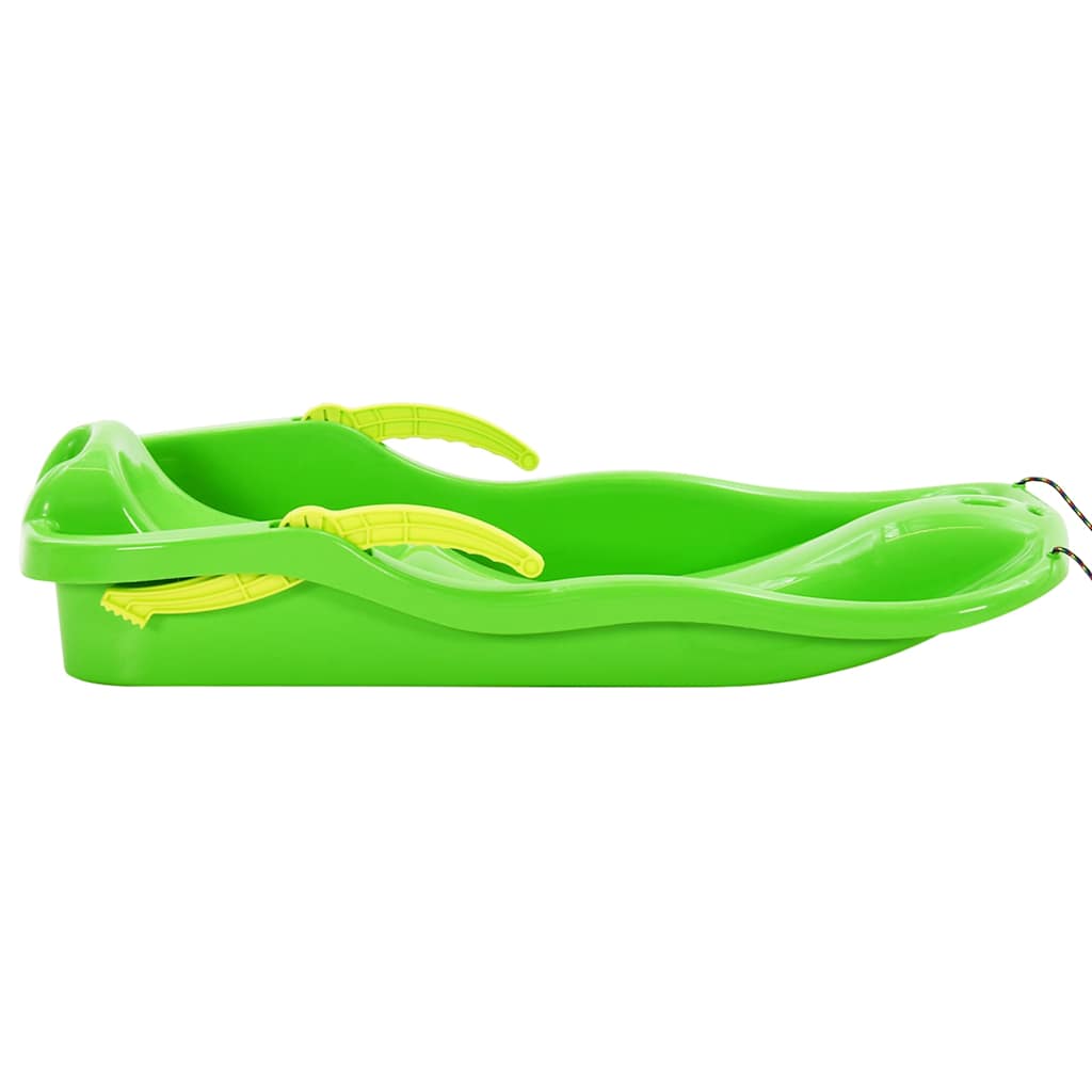 93715 vidaXL Sledge with Brakes Green 87x40x18 cm Polypropylene