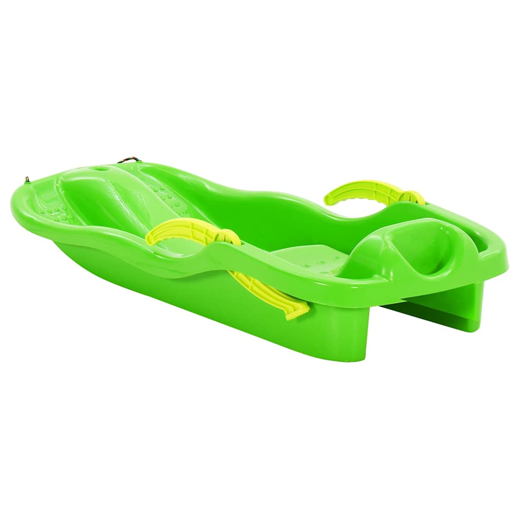 93715 vidaXL Sledge with Brakes Green 87x40x18 cm Polypropylene