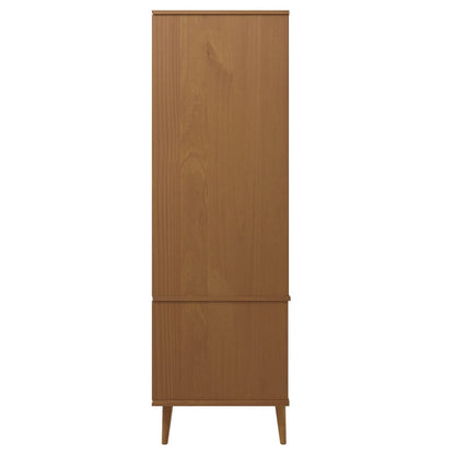 Wardrobe MOLDE Brown 90x55x175 cm Solid Wood Pine