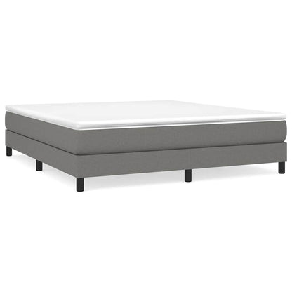 Box Spring Bed with Mattress Dark Gray 76"x79.9" King Fabric