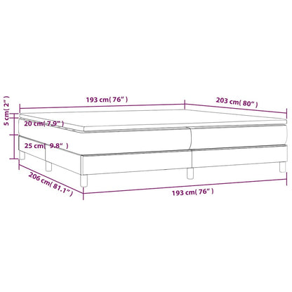 Box Spring Bed with Mattress Dark Gray 76"x79.9" King Fabric