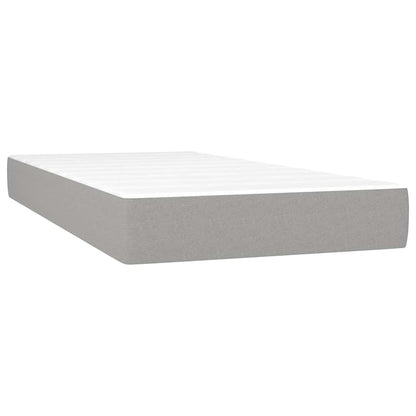 Box Spring Bed with Mattress Light Gray 39.4"x74.8" Twin Fabric