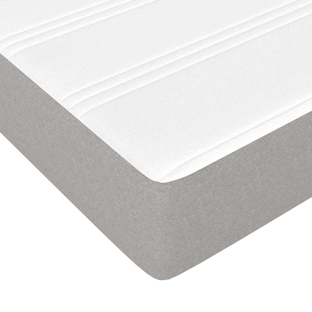 Box Spring Bed with Mattress Light Gray 39.4"x74.8" Twin Fabric